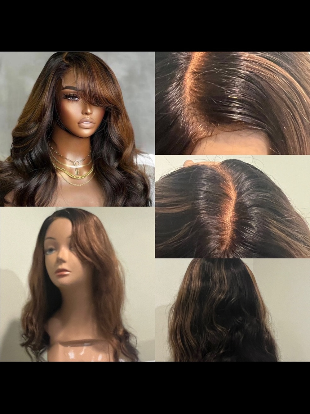 16” Highlight Wig Pre-Plucked Bleached Knots Lace Cut